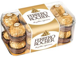 Конфеты FERRERO ROCHER Хрустящие из мол/шоколада,покр измел.орешками с нач из крема 200г