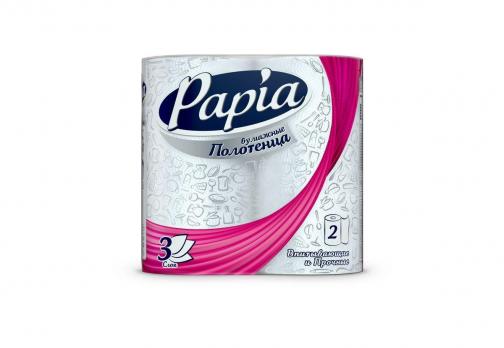 Бумажные полотенца PAPIA 3-сл. 2шт