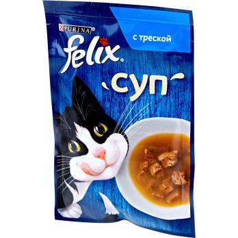 Корм д/кошек FELIX суп с треской консервированный 48г