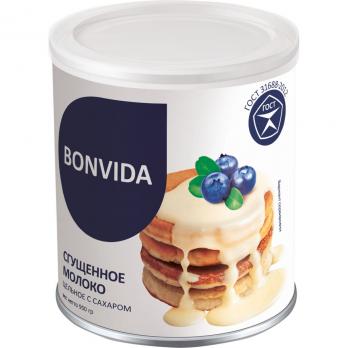 Молоко сгущенное BONVIDA цельное с сахаром без змж 8,5% 950г