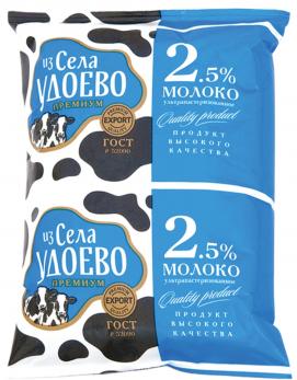 Молоко ИЗ СЕЛА УДОЕВО 2,5% пл. без змж 900г