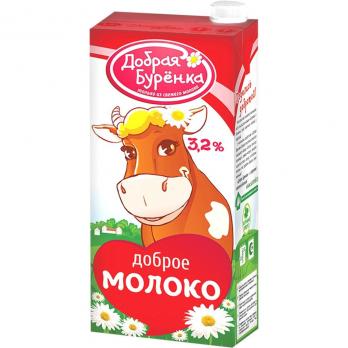 Молоко ДОБРАЯ БУРЁНКА (Саратовский МК) у/паст. 3,2% TФA без змж 900г