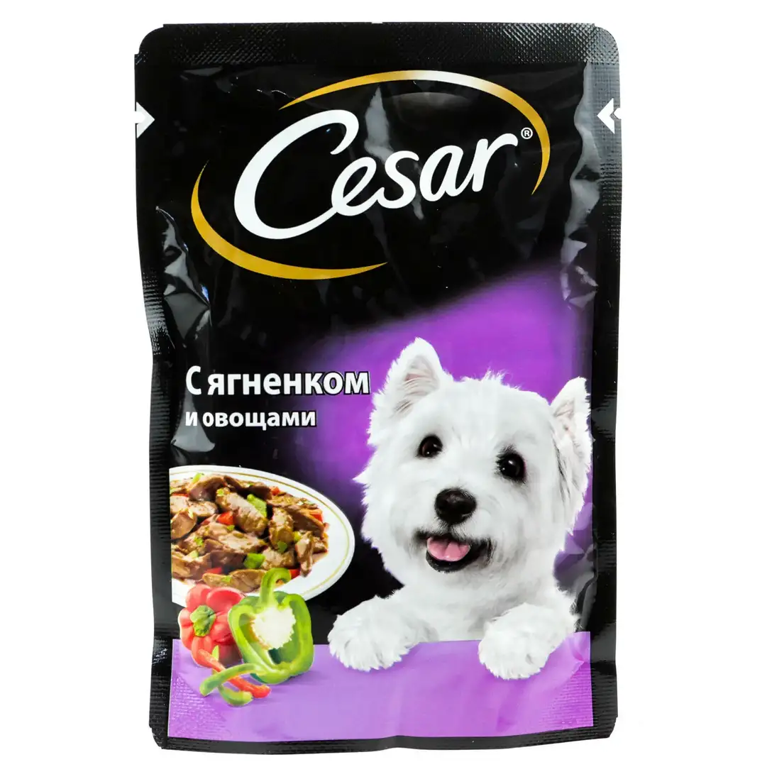 Корм д/взр.собак CESAR всех пород с ягненком и овощами 85г