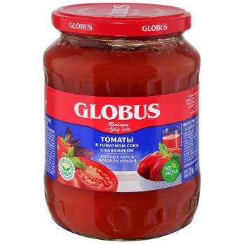 Томаты GLOBUS в томатном соке с базиликом 720мл
