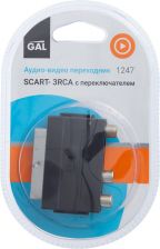 Переходник GAL SCART-3RCA GAL 1247 c переключателем