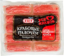 Крабовые палочки VICI с натуральным мясом краба зам. 200г