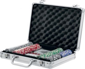 Покер-набор на 200х11,5г фишек в кейсе,пласт.карты