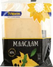 Сыр ЛЕНТА Маасдам фас. 45% без змж 300г