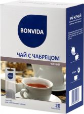 Чай черный BONVIDA с чабрецом для заваривания в чайнике 20*5г