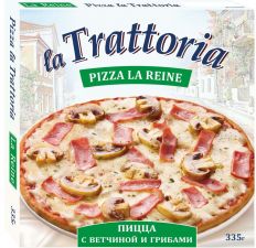 Пицца LA TRATTORIA с ветчиной и грибами 335г