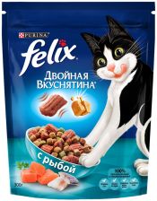 Корм д/кошек FELIX Двойная вкуснятина с рыбой сухой 300г