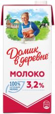 Молоко ДОМИК В ДЕРЕВНЕ стерил. 3,2% TBASlim без змж 950г