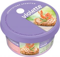 Сыр творожный КАРАТ Виолетта с креветками 70% без змж 140г