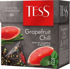Чай черный TESS с аром. грейпфрута и мяты и растит.компонентами 20пир