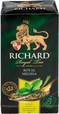 Чай зеленый RICHARD Royal melissa ароматизированный к/уп 25пак