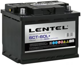 Аккумулятор LENTEL 6СТ-60L+ прямая