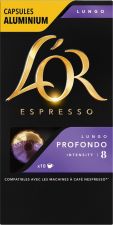 Кофе молотый в капсулах L'OR Espresso Lungo Profondo жареный к/уп 10кап