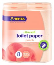 Бумага туалетная ЛЕНТА с ароматом персика 3-сл. 8шт