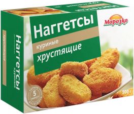 Наггетсы МОРОЗКО куриные,хрустящие,п/ф рубл.зам. 300г