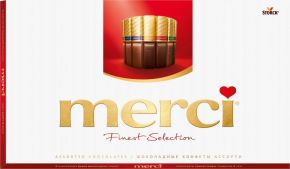 Конфеты MERCI Ассорти шоколадные с начинкой и б/начинки 8 видов 400г