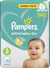 Подгузники PAMPERS Active baby-dry Midi 3 6-10кг 82шт