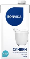Сливки BONVIDA у/паст. питьевые 10% без змж 1000г