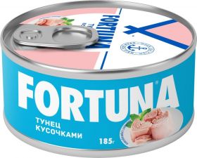 Р/к тунец FORTUNA кусочками в собственном соку 185г