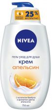 Гель-уход д/душа NIVEA Крем апельсин 750мл