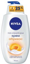 Крем-гель д/душа NIVEA Молоко и абрикос 750мл