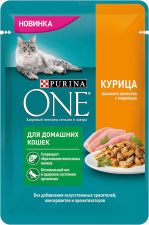 Корм д/кошек PURINA ONE с чувствительным пищеварением, с курицей высокого качества и 75г