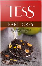 Чай черный TESS Эрл Грей байховый с ароматом бергамота и раст. комп. к/уп 200г