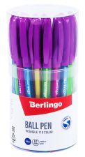 Ручка шариковая BERLINGO Triangle 110 Color син 0,7мм грип, корпус ассорт