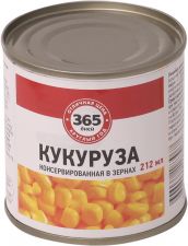 Кукуруза 365 ДНЕЙ консервированная в зернах 212мл