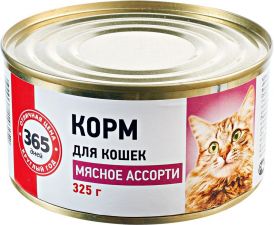 Корм д/кошек 365 ДНЕЙ Мясное ассорти 325г