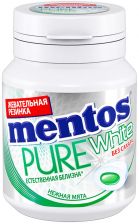 Жев. резинка MENTOS Pure white со вкусом нежной мяты 54г