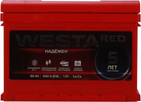 Батарея аккумуляторная WESTA RED 6ст-60 обратная полярность
