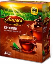 Чай черный ЛИСМА Байховый Крепкий к/уп 100пак